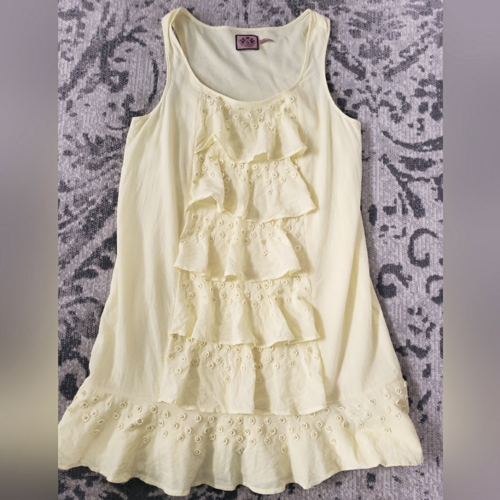 Juicy Couture Yellow Cotton Ruffled Sundress